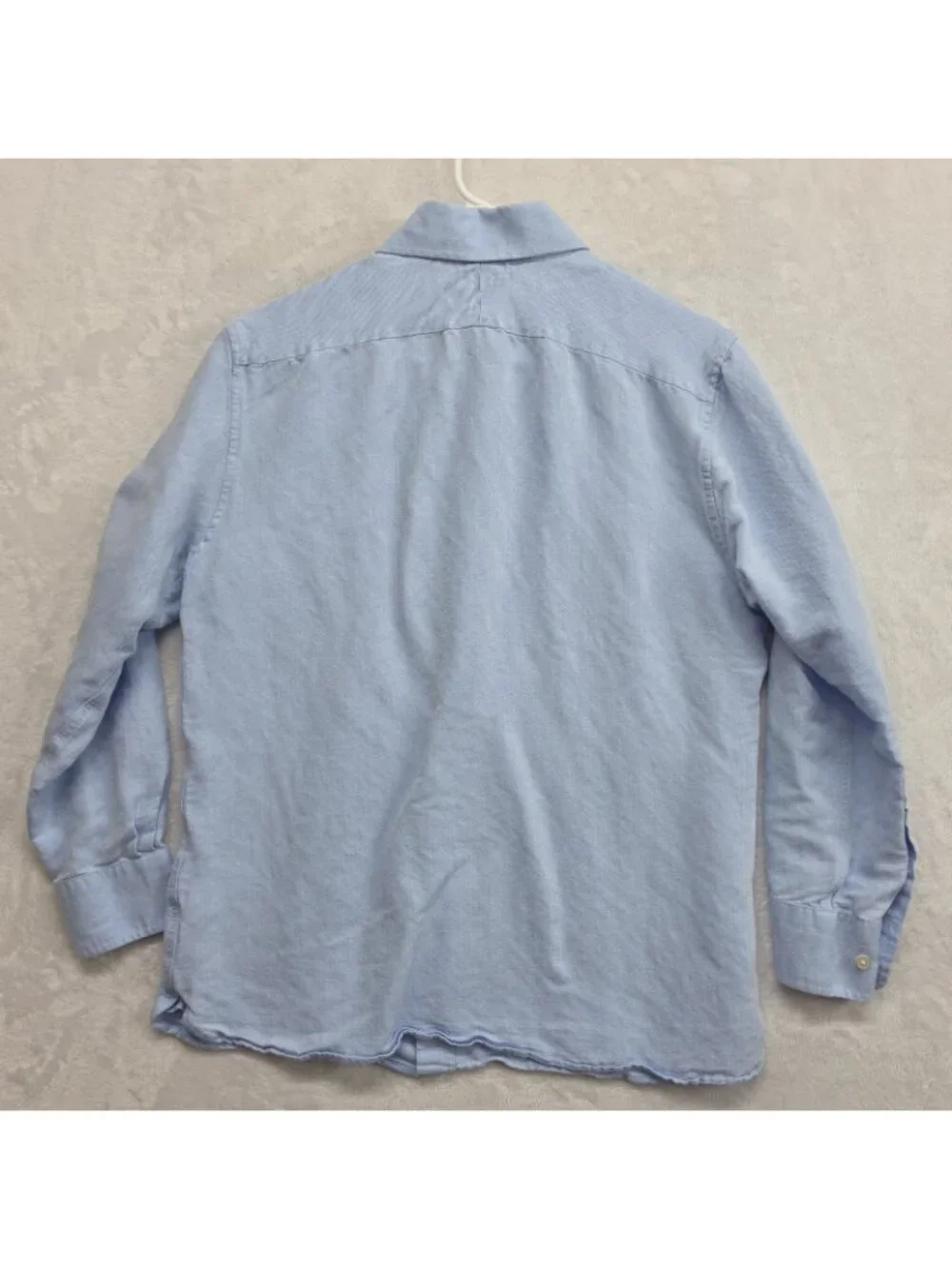 Banana Republic Slim Linen Rayon Blend Button Front Shirt Mens Med Light Blue